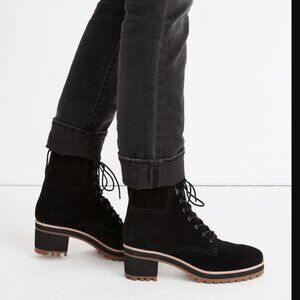 Madewell The Lorelei Lace-Up Boot Size 9 Black